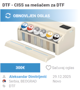 DTF refil sistem