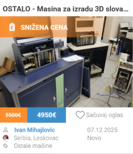 Masina za izradu 3D slova