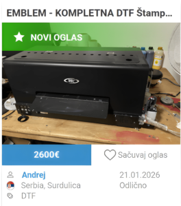 DTF stampa