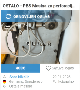 Masina za perforaciju kalendara