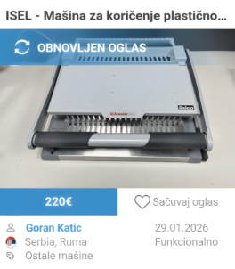 Masina za koricenje