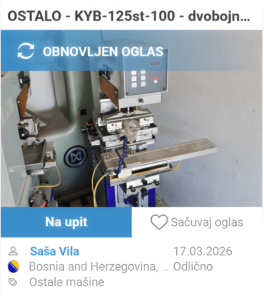 Dvobojna tampon mašina KYB-125st-100