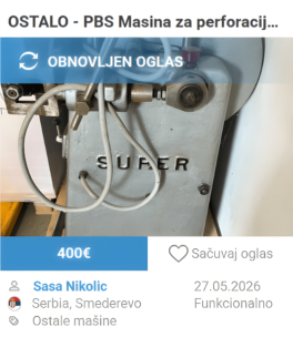 PBS masina za perfroraciju kalendara